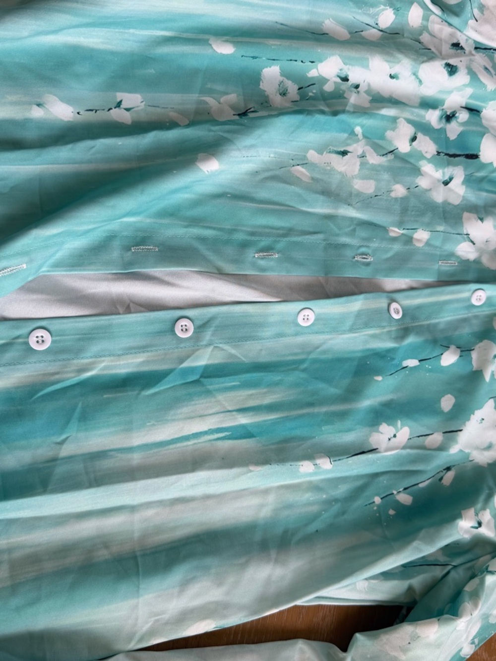 Aqua Floral Button-Up Shirt
